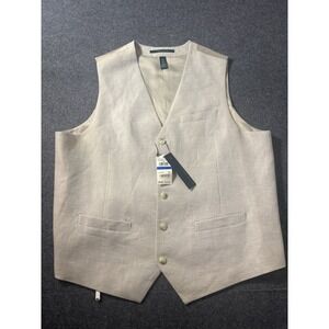 Perry Ellis Men's Natural Linen Blend Modern Fit Suit Vest Size XL